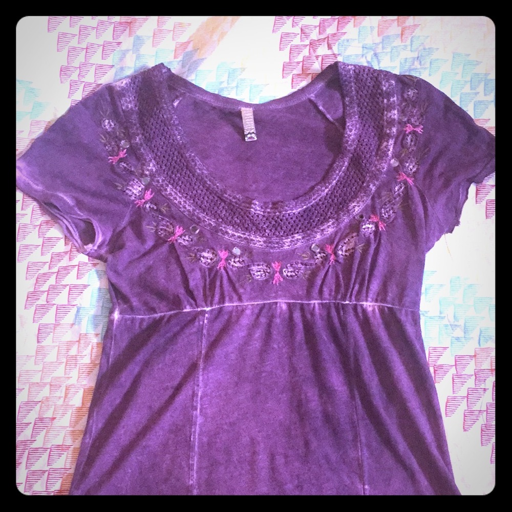Free People purple tye dye top